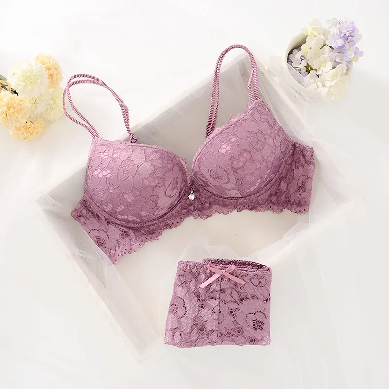 ボリュームUP 下垂防止 盛れる 美胸 A-Bカップ ワイヤー入り セクシー ブラ・ショーツセット