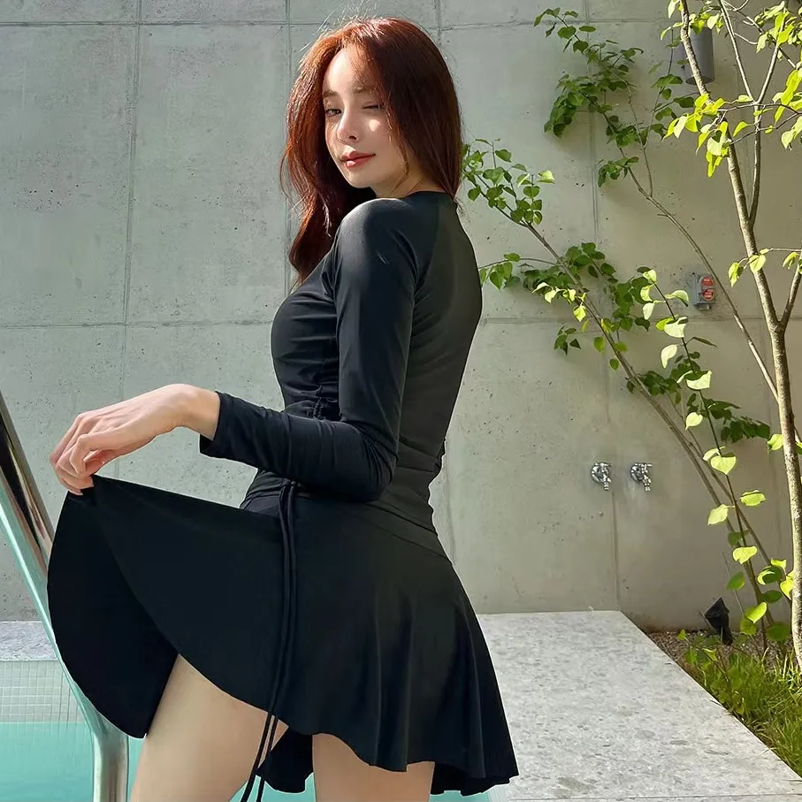 スポーツ系 長袖 露出控え 韓国ファッション 体型カバー 温泉 プール 学生 修学旅行 ビキニ