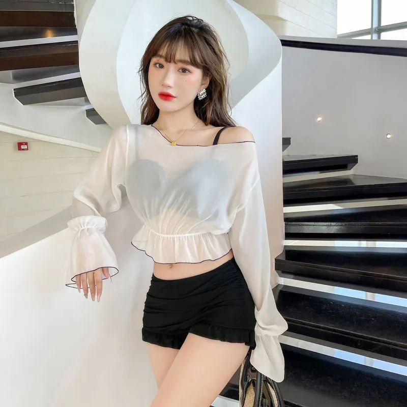 三点セット 体型カバー 着瘦せ 露出控え 日焼け止め 清新 韓国系 タンキニ 可愛い 温泉 プール ビキニ