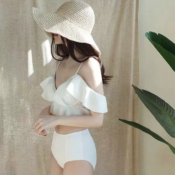 セクシー 切り替え ハイウエスト Vネック プルオーバー  ビキニ