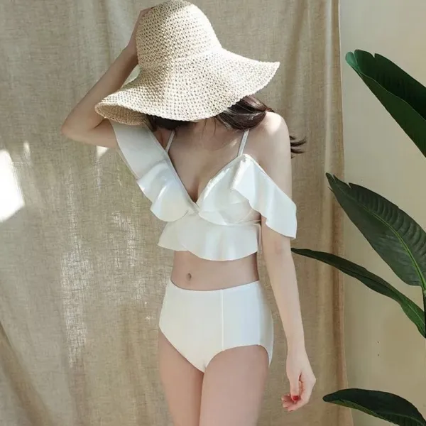 セクシー 切り替え ハイウエスト Vネック プルオーバー  ビキニ