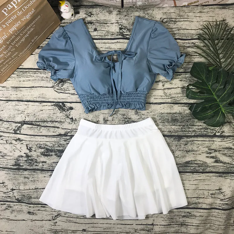 ins超人気 ボウタイ チェック柄 配色 カジュアル 体型カバー ビキニ