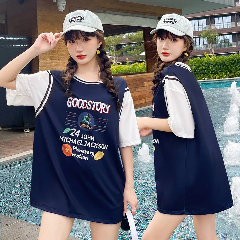 カジュアル ゆったり 体型カバー 3点セット プリント 着瘦せ タンキニ 水着