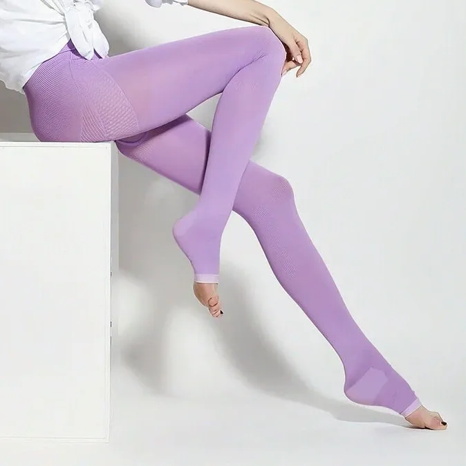 翌朝スッキリ 睡眠タイツ 加圧 着圧 むくみケア 脚やせ オープントゥ 心地良い おやすみパンツ