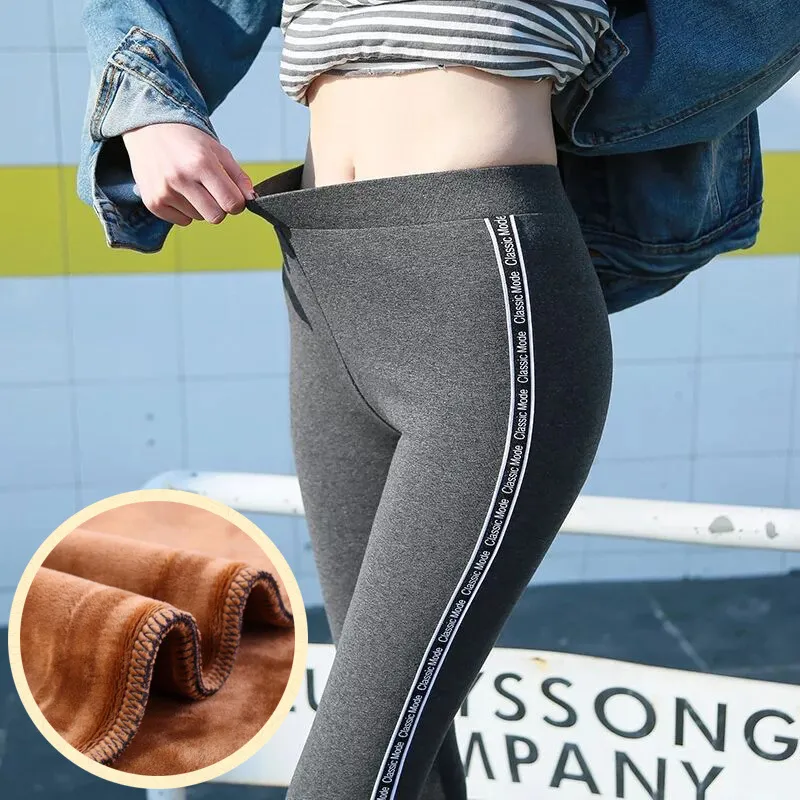 カジュアル 伸縮性あり 防寒 通気性良い ストライプ柄 着痩せ効果良い スポーツ タイツ