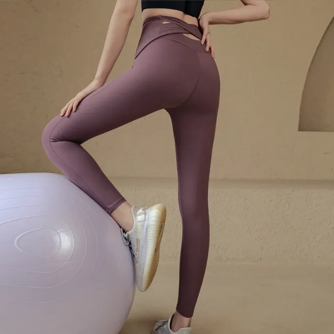 存在感抜群 無地 ハイウェスト ヒップアップ 運動 ランニング タイトパンツ ヨガパンツ