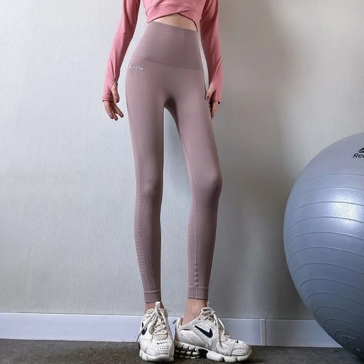 ヒップアップ 着痩せ お腹押さえ スポーツ ジョギング 無地 ハイウエスト ヨガパンツ
