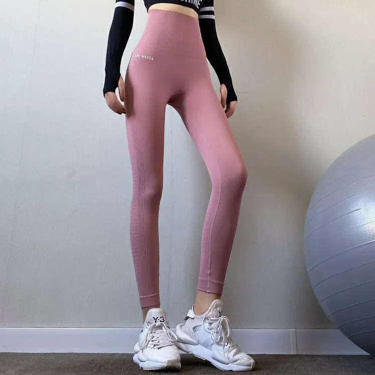 ヒップアップ 着痩せ お腹押さえ スポーツ ジョギング 無地 ハイウエスト ヨガパンツ