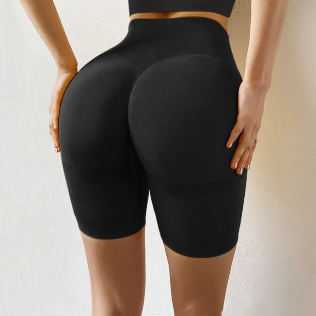 スポーツ風 フィット クッション性 春夏 ショート丈 無地 10色展開 ヨガパンツ