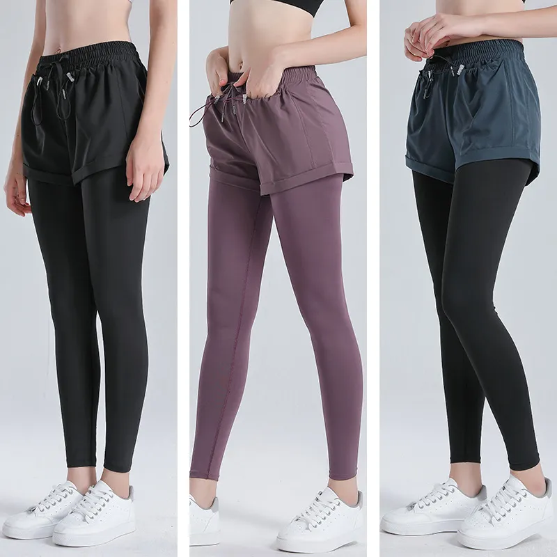 定番シンプル トレーニング 運動 速乾性 高通気性 吸汗 着痩せ レイヤード ファッション ヨガパンツ
