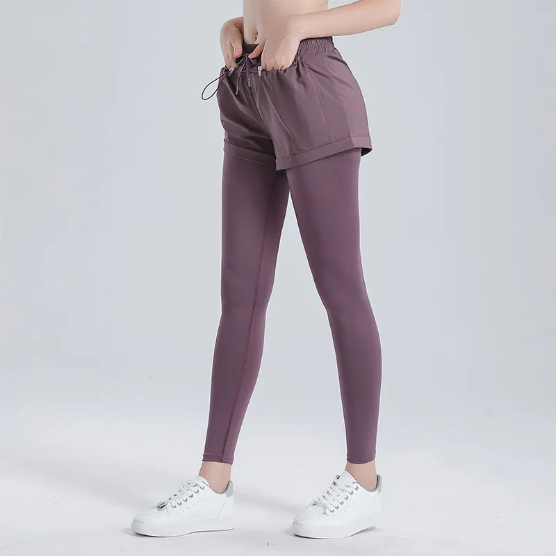 定番シンプル トレーニング 運動 速乾性 高通気性 吸汗 着痩せ レイヤード ファッション ヨガパンツ