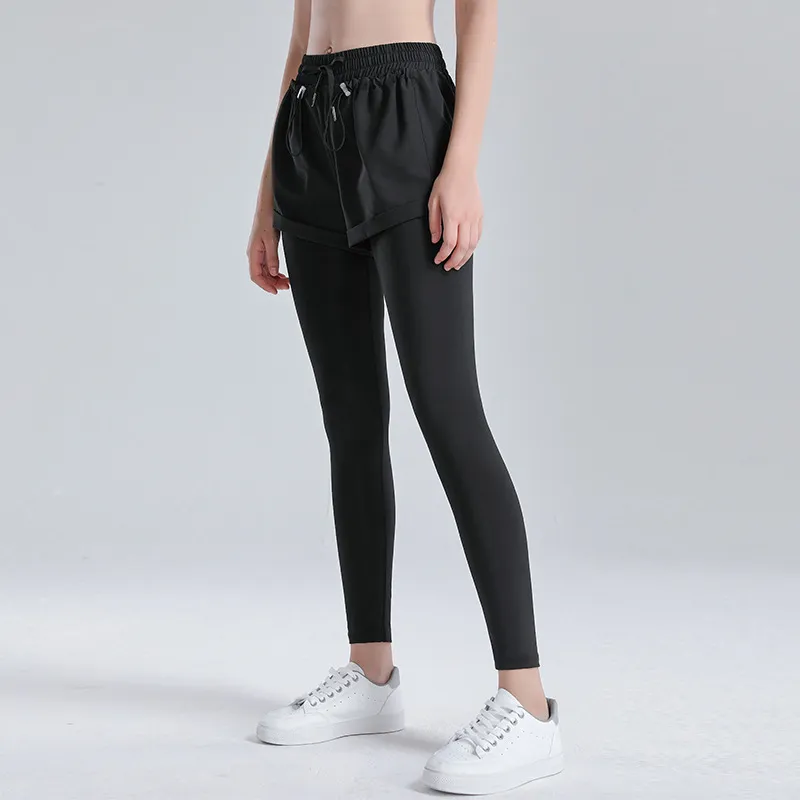 定番シンプル トレーニング 運動 速乾性 高通気性 吸汗 着痩せ レイヤード ファッション ヨガパンツ