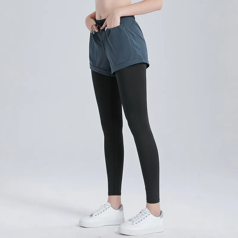 定番シンプル トレーニング 運動 速乾性 高通気性 吸汗 着痩せ レイヤード ファッション ヨガパンツ