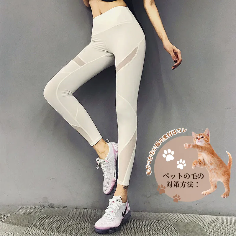 早い者勝ち メッシュ 切り替え 透け透け クッション性 ヒップアップ スポーツ ヨガパンツ