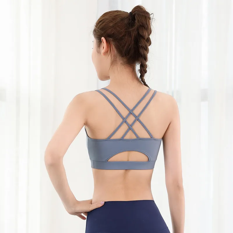 揺れない クロス 速乾 サポート ジョギング スポーツウェア ヨガブラ