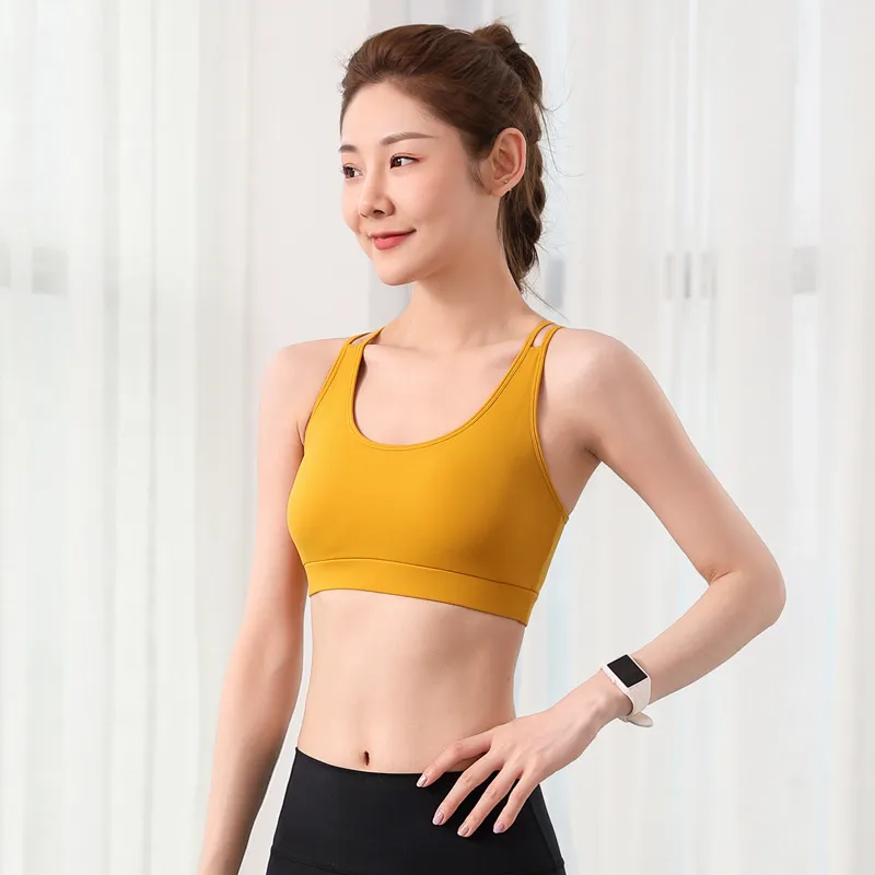 揺れない クロス 速乾 サポート ジョギング スポーツウェア ヨガブラ