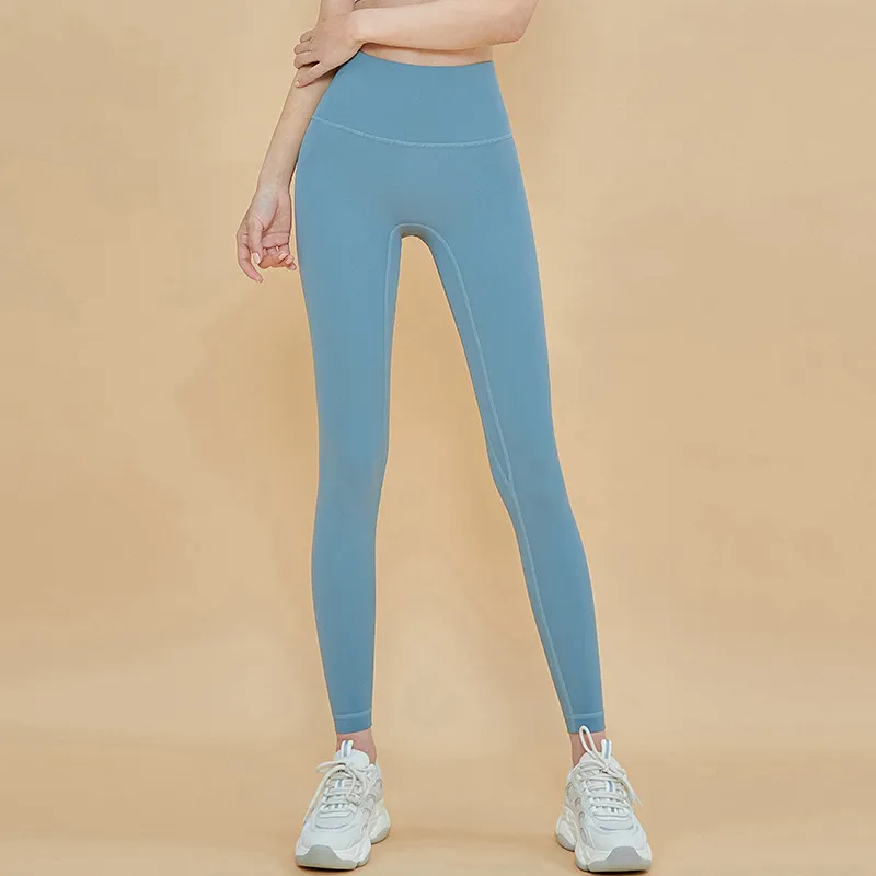 シンプル 無地 スポーツ クッション性 ジョギング ハイウエスト フィット ヨガパンツ