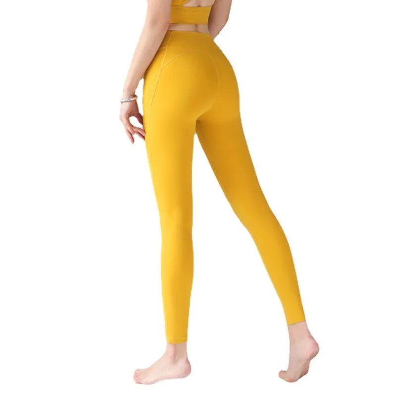 トレーニング 伸縮性よい ハイウエスト リボン 美尻 無地 ヨガパンツ