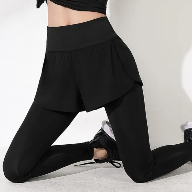 トレーニング 無地 運動向き 吸水性  ハイウエスト ヨガパンツ