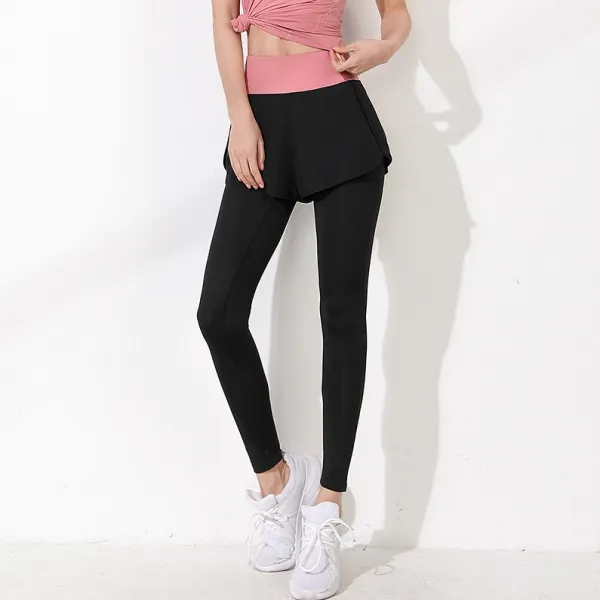 トレーニング 無地 運動向き 吸水性  ハイウエスト ヨガパンツ