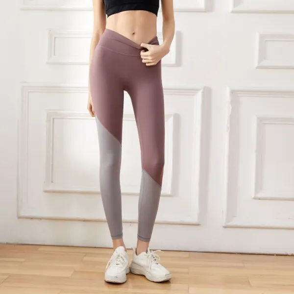 おしゃれ 快適   配色 ハイウエスト 速乾 ドライ ランニング ヨガ  スポーツボトムス