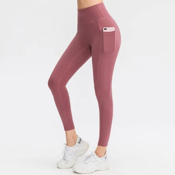 多色展開 ポケット付き  無地  レギュラー丈  ハイウエスト  スポーツボトムス