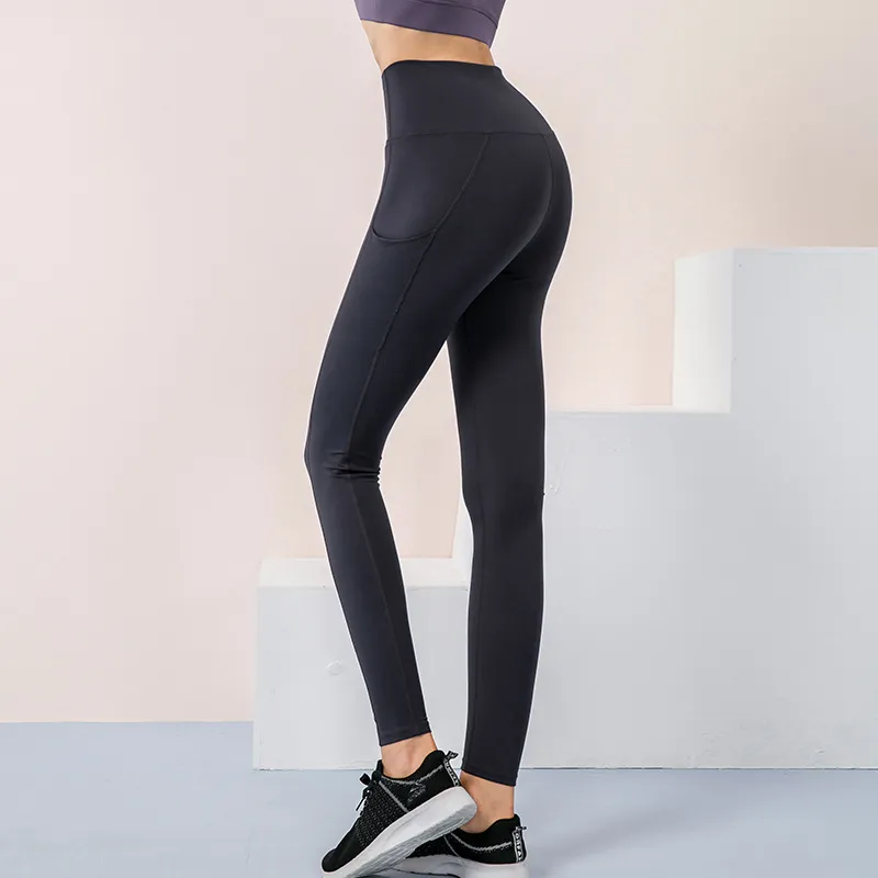 シンプル ハイウエスト 無地 タイト ヒップアップ スポーツボトムス