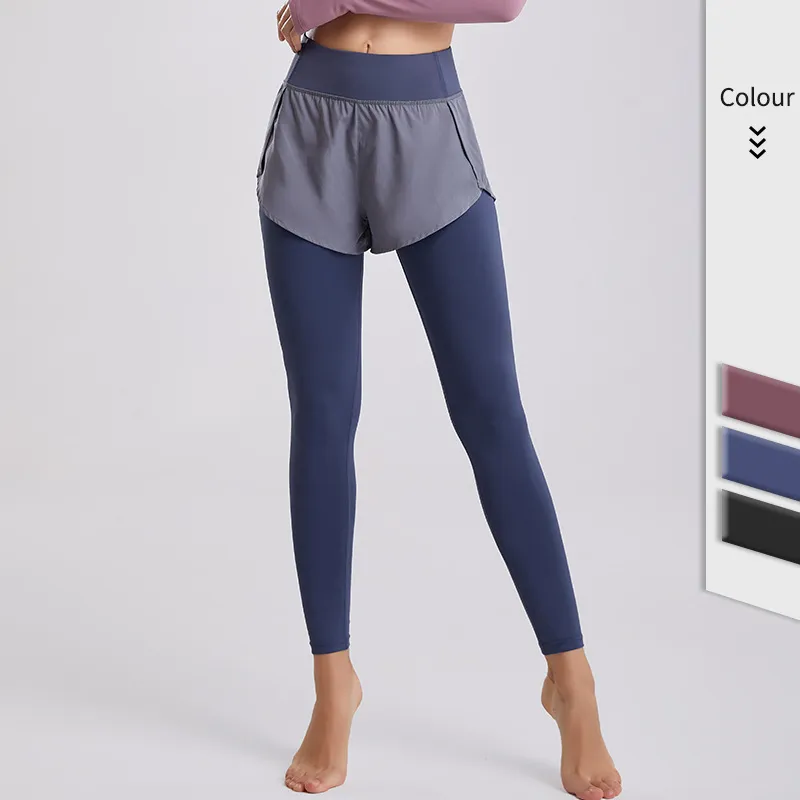 元気いっぱい フェイクレイヤード スポーツ 9分丈 タイト ボトムス