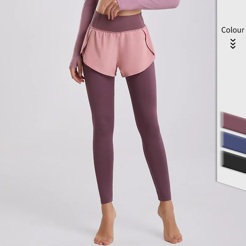 元気いっぱい フェイクレイヤード スポーツ 9分丈 タイト ボトムス