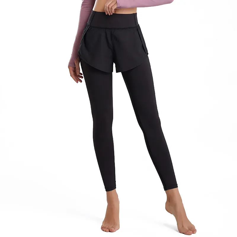 元気いっぱい フェイクレイヤード スポーツ 9分丈 タイト ボトムス