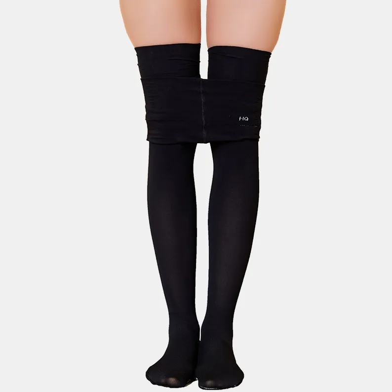 美脚体験 着圧タイツ レディース 400D 女性用 ダイエット 無地 冬秋 伸縮 フェイクタイツ