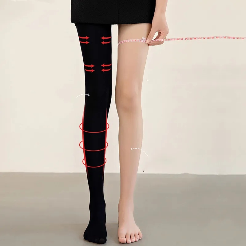 春秋用 透けにくい オシャレ 美脚 着圧 伸縮性良い トレンカ 着瘦せ フェイクタイツ