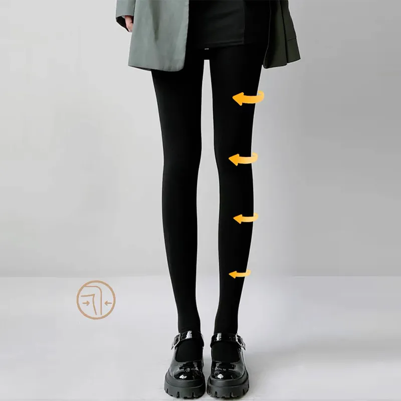 春秋用 透けにくい オシャレ 美脚 着圧 伸縮性良い トレンカ 着瘦せ フェイクタイツ