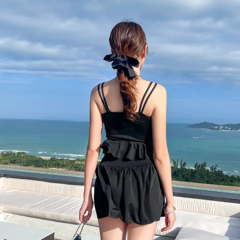 人气新品 フリル飾り INS 着瘦せ オシャレ 韓国風 タンキニ 体型カバー ビキニ