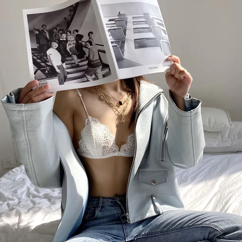 フランス式  三角カップ 総レース 超薄め A-Cカップ ノンワイヤー 美胸 フロントホック ブラジャー