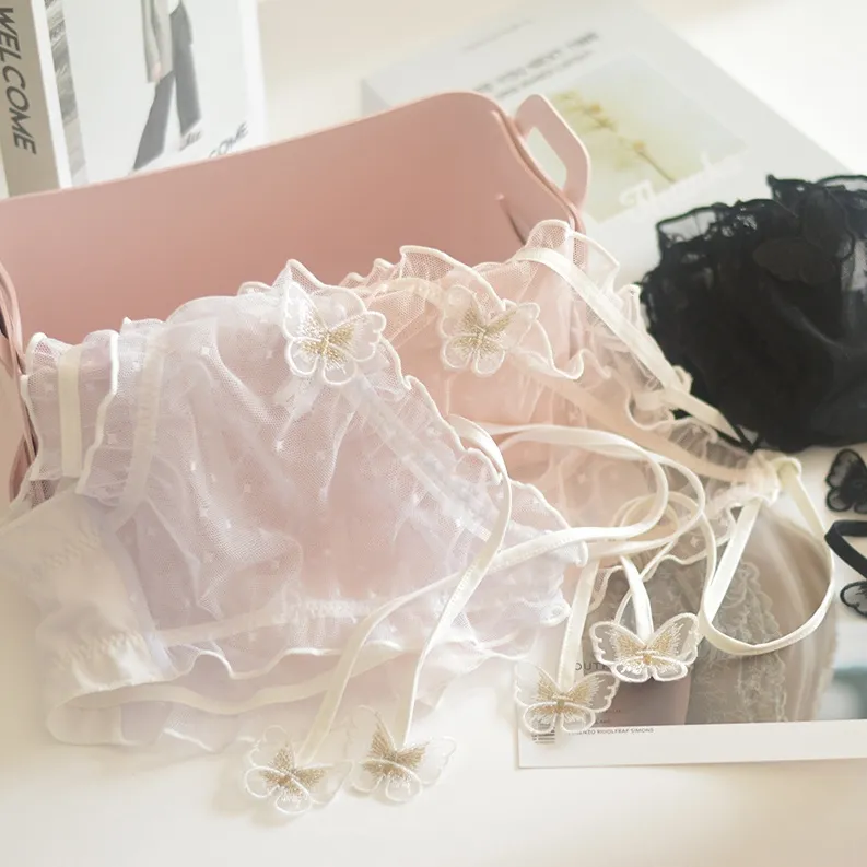 肌に優しい 蝶々 レース リボン 少女っぽい  メッシュ 紐パンティ セクシー スタンダードショーツ