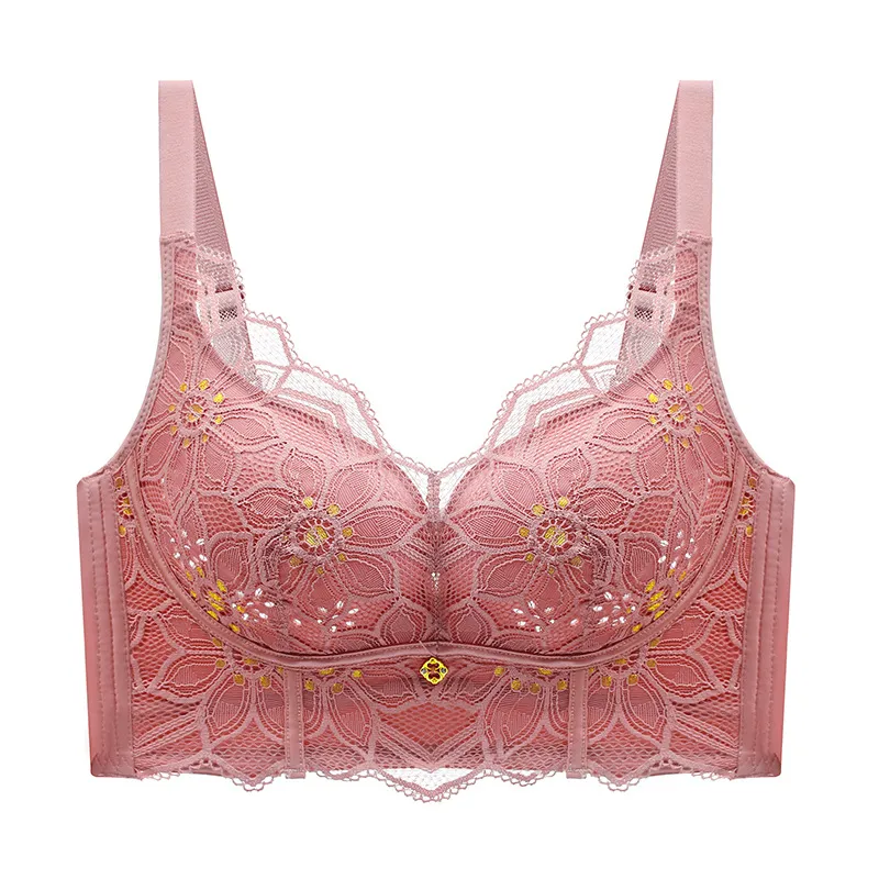 【着瘦せ】安定性たっぷり 高通気 レース 高級感 A-Cカップ ノンワイヤー ブラジャー