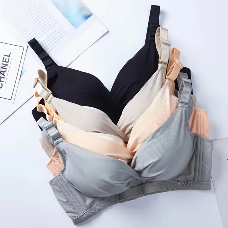 （A-Bカップ）厚手盛れる調整可能ノンワイヤーブラジャー