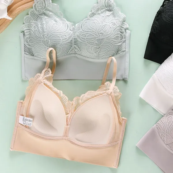 抜群な着け心地 無地 レース ノンワイヤー 谷間メイク 背中すっきり 美乳 ブラジャー