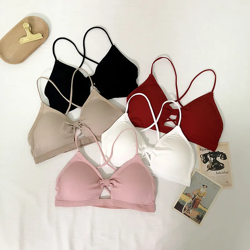 多色展開 ノンワイヤー 透かし彫り 無地 プルオーバー A-Bカップ 育乳 ナイト用 ブラジャー