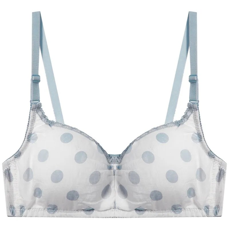 ins超人気 キュート 乙女心 可愛い ドット柄 少女 A-Bカップ ノンワイヤー ブラジャー