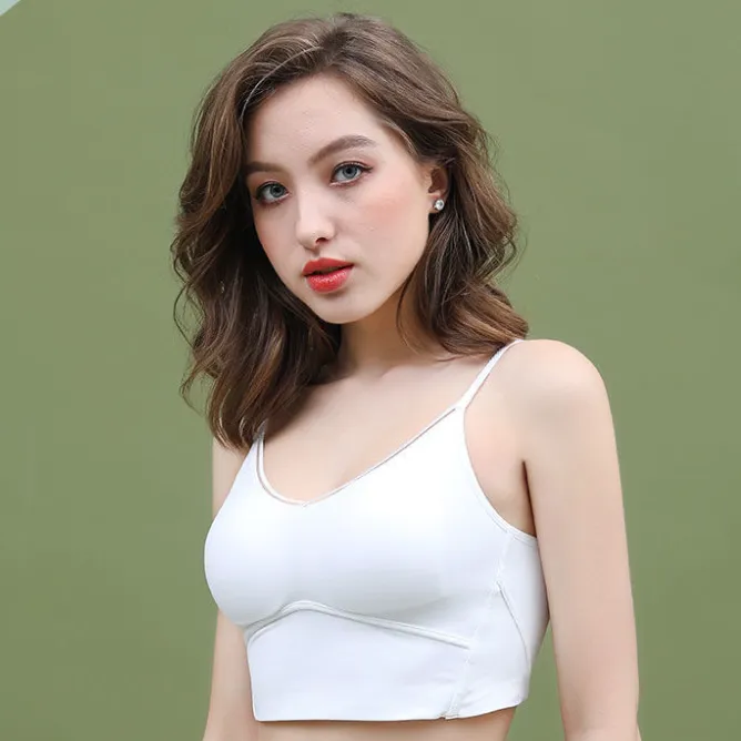 シンプル プルオーバー ワイヤーなし 無地 高通気 スポーツ ブラ