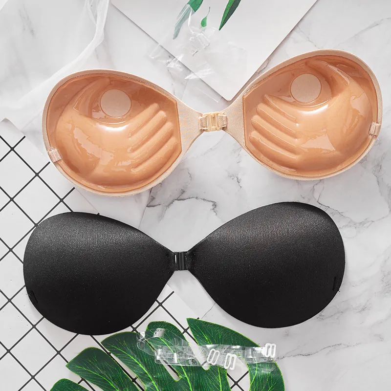 結婚式 超盛れる 粘着力 フロントホック ノンワイヤー A-Cカップ ヌーブラ