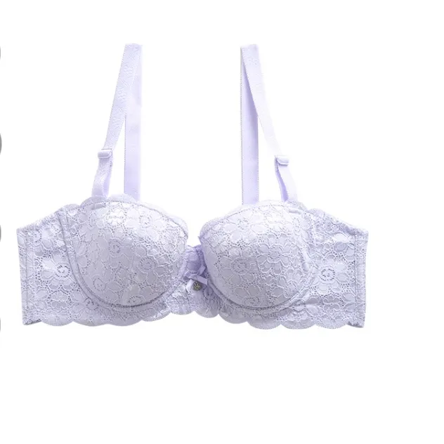フランス式 中心に寄せ ソフトワイヤー レース A-Bカップ 美胸 優しく谷間メイク ブラジャー