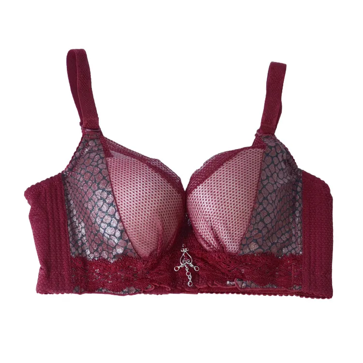 （Bカップ）エレガント 後ろホック 中心に寄せ ワイヤー入りブラジャー