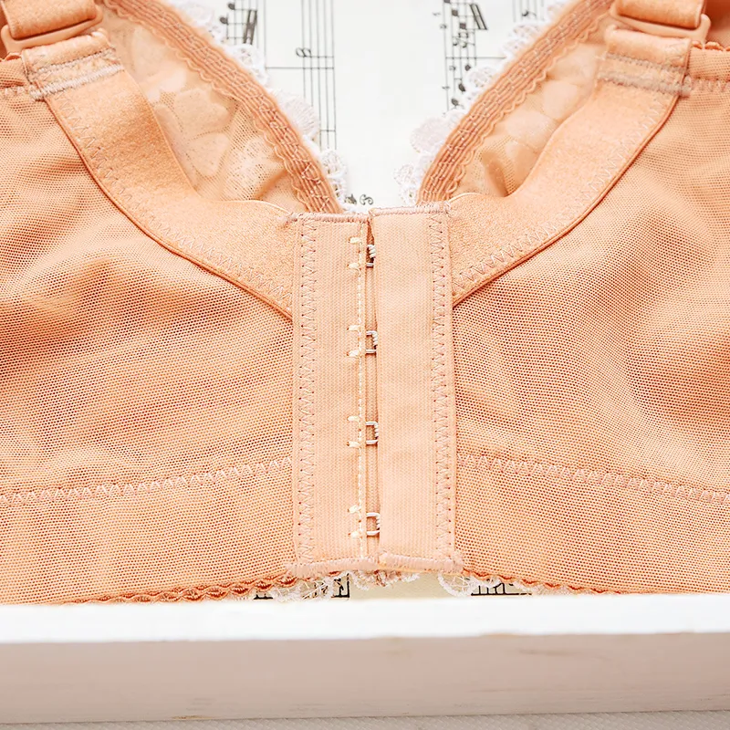 （B-Eカップ）セクシー レース 花柄 小さく見せる 薄手 ワイヤー入りブラジャー