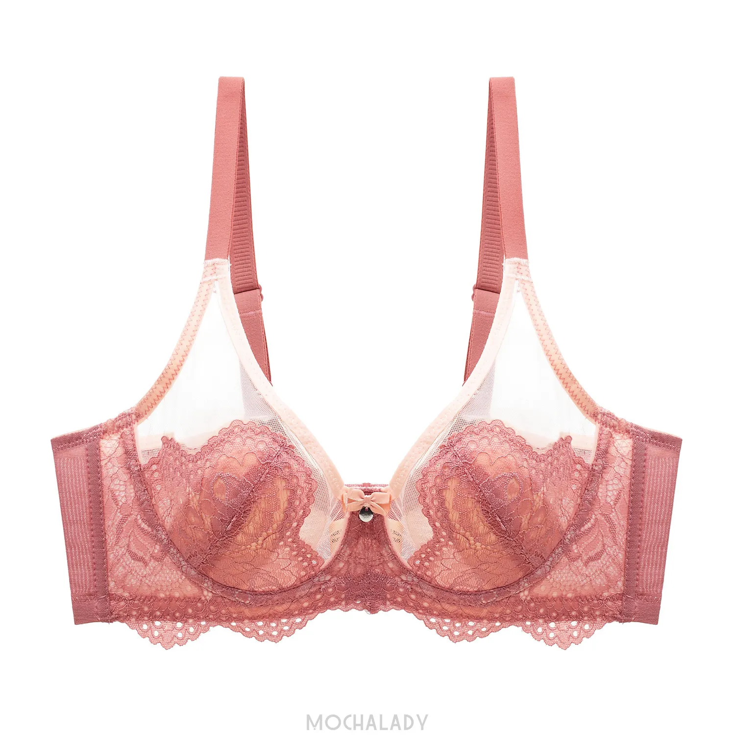(B-Eカップ) 盛れる 後ろホック 切り替え 刺繍 レース ワイヤー入り ブラジャー