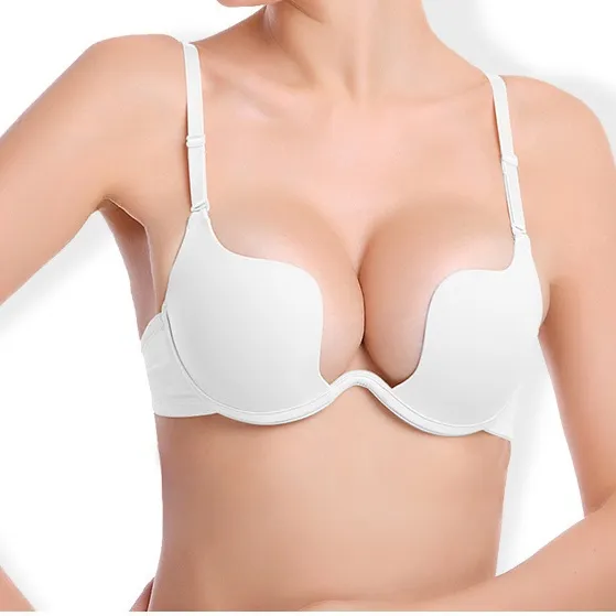 （A-Cカップ）魅力的後ろホック無地調節不可ワイヤー入りブラジャー