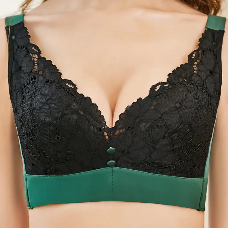 （A-Bカップ）大きい胸を小さい見えるレースワイヤー入りブラジャー