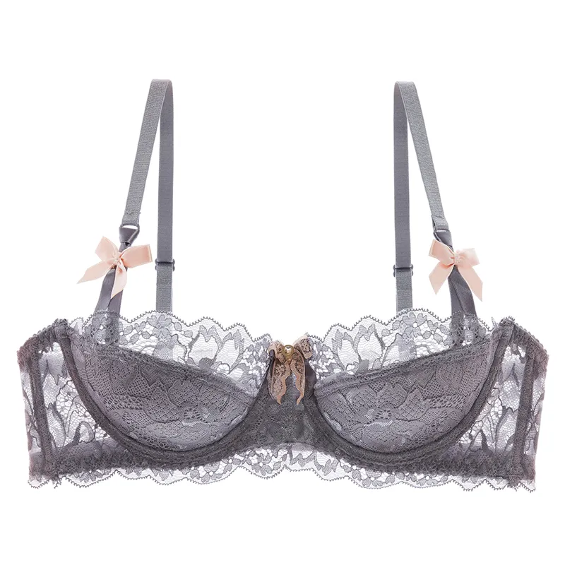 （A-Eカップ）セクシーリボン無地ワイヤー入りブラジャー